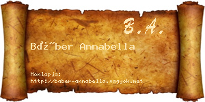 Báber Annabella névjegykártya